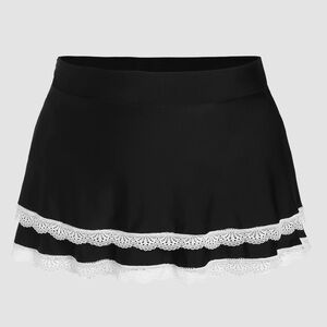 Black lace trim swim skirt Size 12/14
